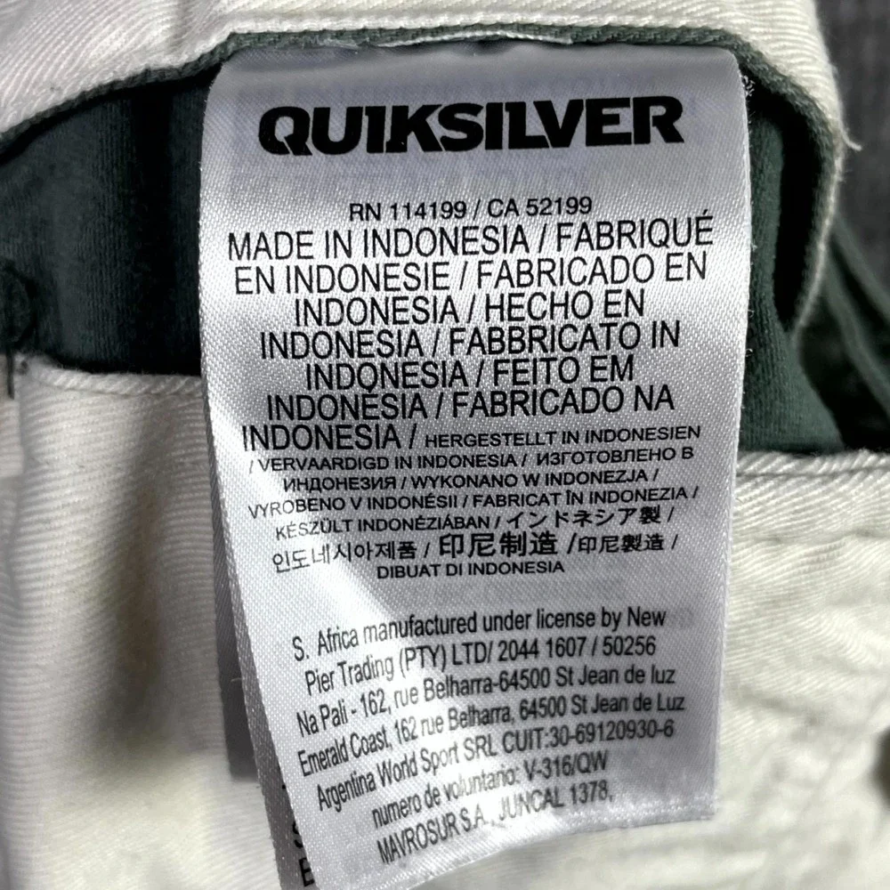 Quiksilver Straight Tapered Chino Pants Mens 39x24* Green Everyday Wear Skate